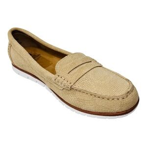 White Mountain Brianna Sand Suede Leather Slip On Penny Loafers Flats